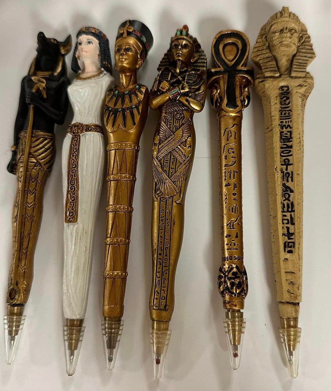 エジプト　ボールペン　エジプト展　国立美術館　バラ売り不可 素晴らしい限定版エジプトペン 6 本のボールペン コレクション、手描き