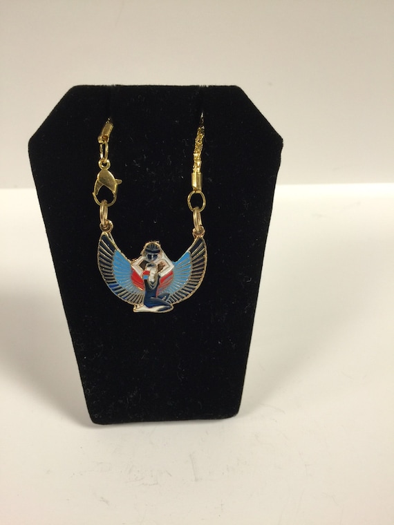 Egyptian Gold Plated Brass Goddess Isis Made in E… - image 3