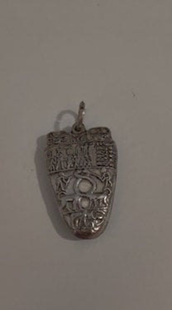 Unique Solid Silver Stamped  Egyptian  Pendant/Ch… - image 4