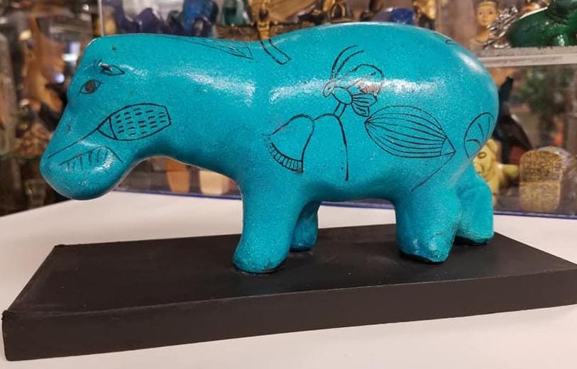 Egyptian blue hippo - Etsy 日本
