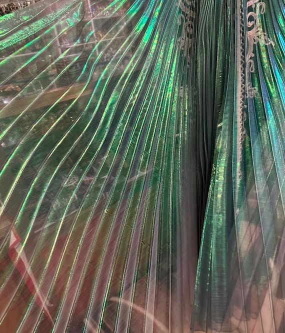 High Quality Color Dark lime chiffon fabric Fabrics Egyptian Belly Dance Isis Wings " " Made In Egypt