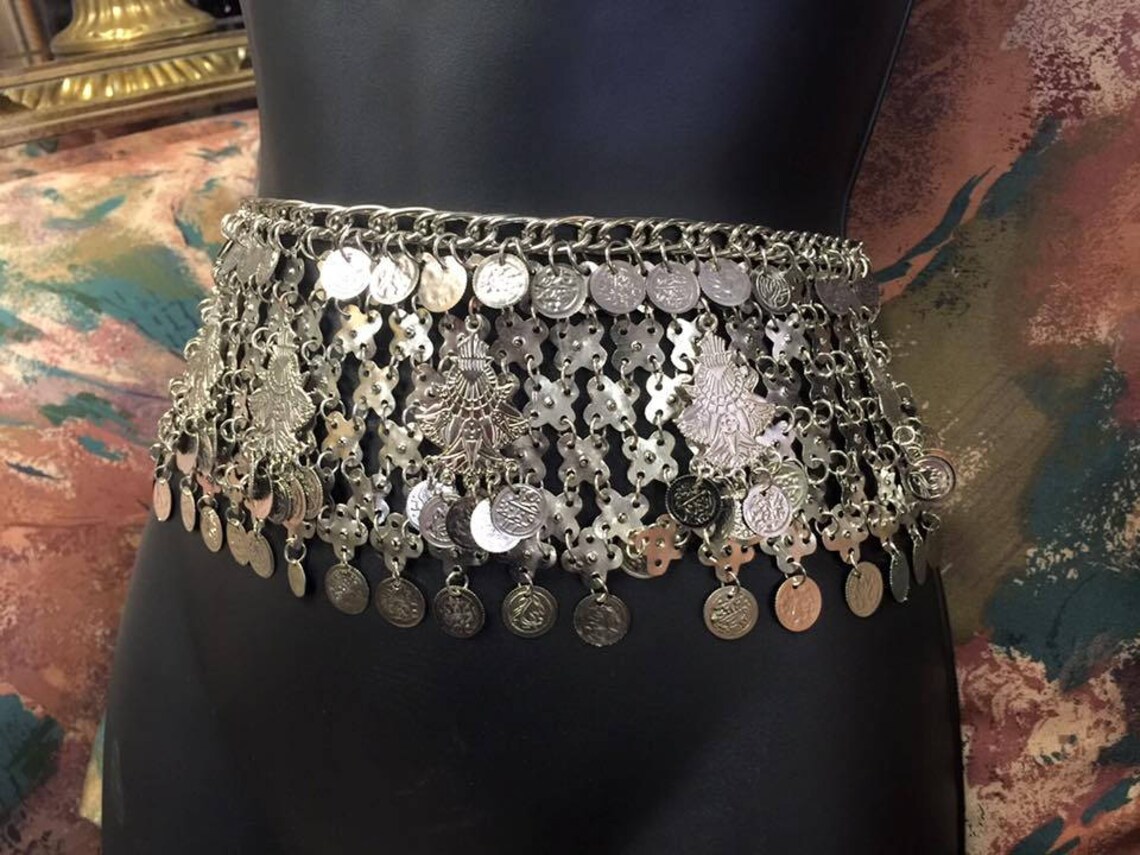 Unique Brass Egyptian Silver Coins Belt Made in Egypt Etsy