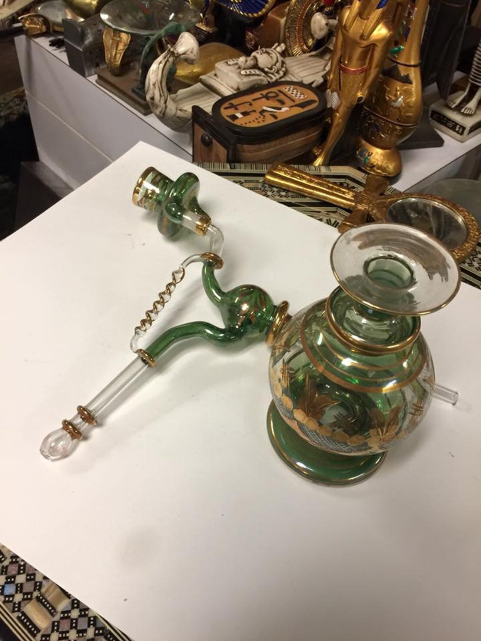 Vintage Unique Glass Egyptian Hookah Shisha Made In Egypt Etsy