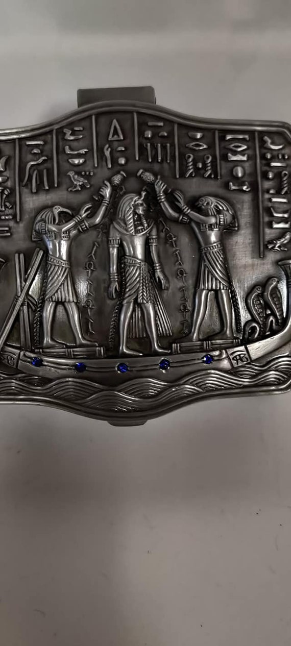 Unique  Egyptian God's   Pewter Jewelry Box  Mad … - image 4