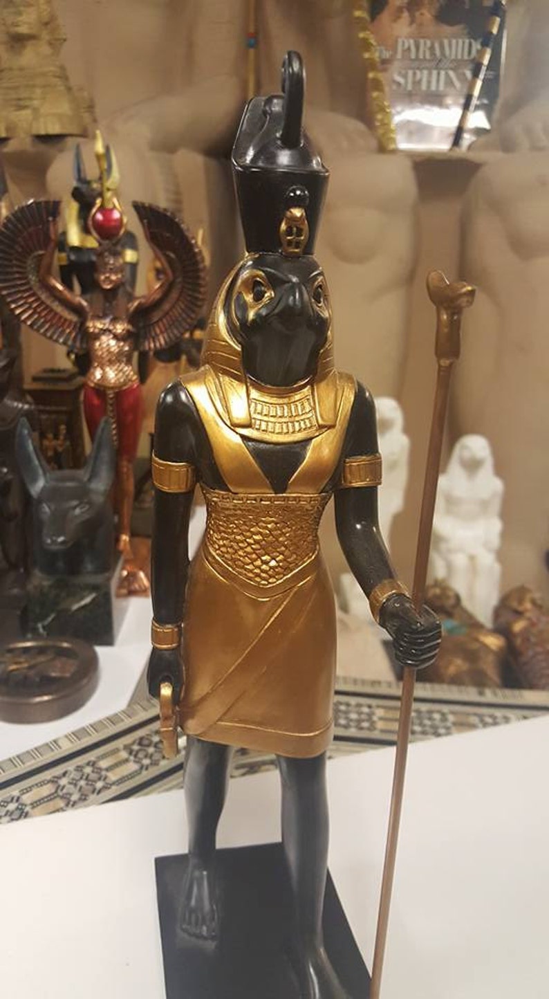 Unique Large Egyptian God  Hours Statue  12'' H