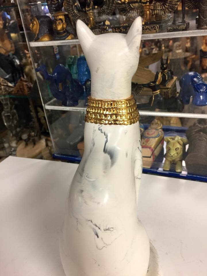 Unique Large Egyptian Cat Statue Hand Carved Natural Stone Etsy