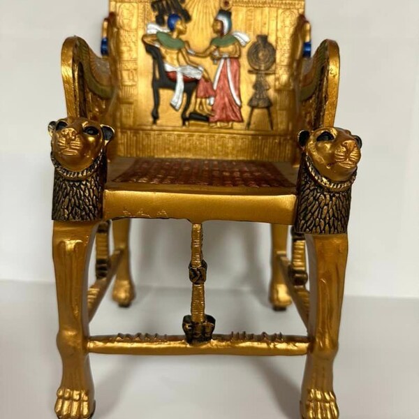 Vintage Unique Large  Hand-Crafted Egyptian Throne Chair The high-quality decoration Egypt Museum (It is not a chair a person can sit )