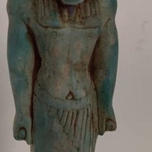 Vintage Unique Egyptian God Khnum Statue Hand Carved  Natural Stone  Made in Egypt