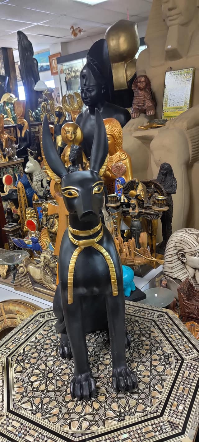 Unique Large Egyptian God Anubis Statue 22' H Hand Painted Etsy UK