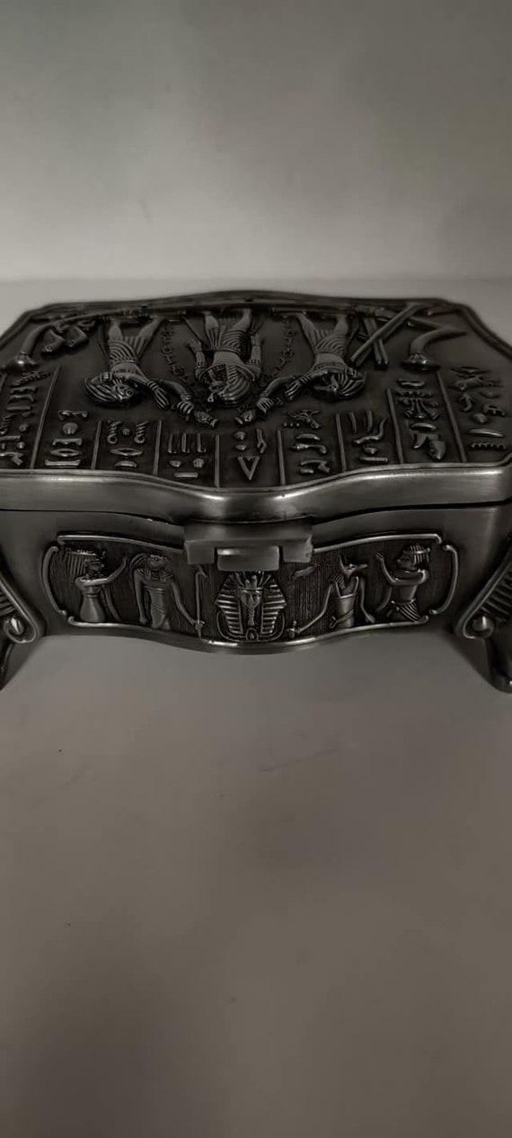Unique  Egyptian God's   Pewter Jewelry Box  Mad … - image 7