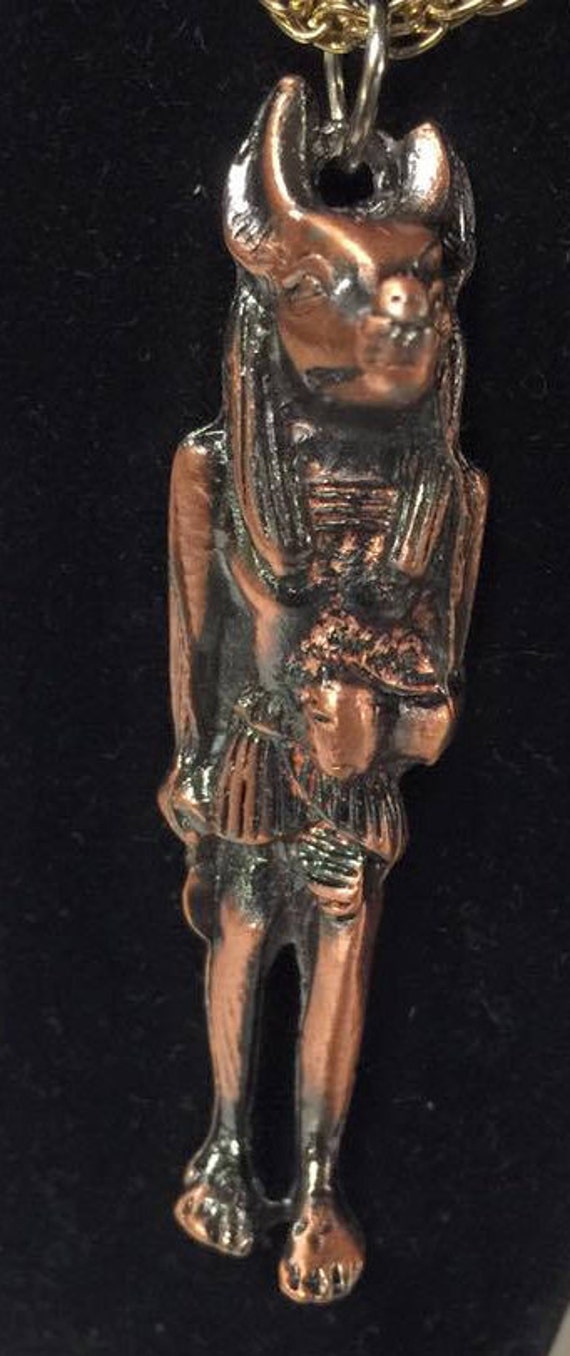 Unique Egyptian God Anubis Necklace Copper Wash Pe