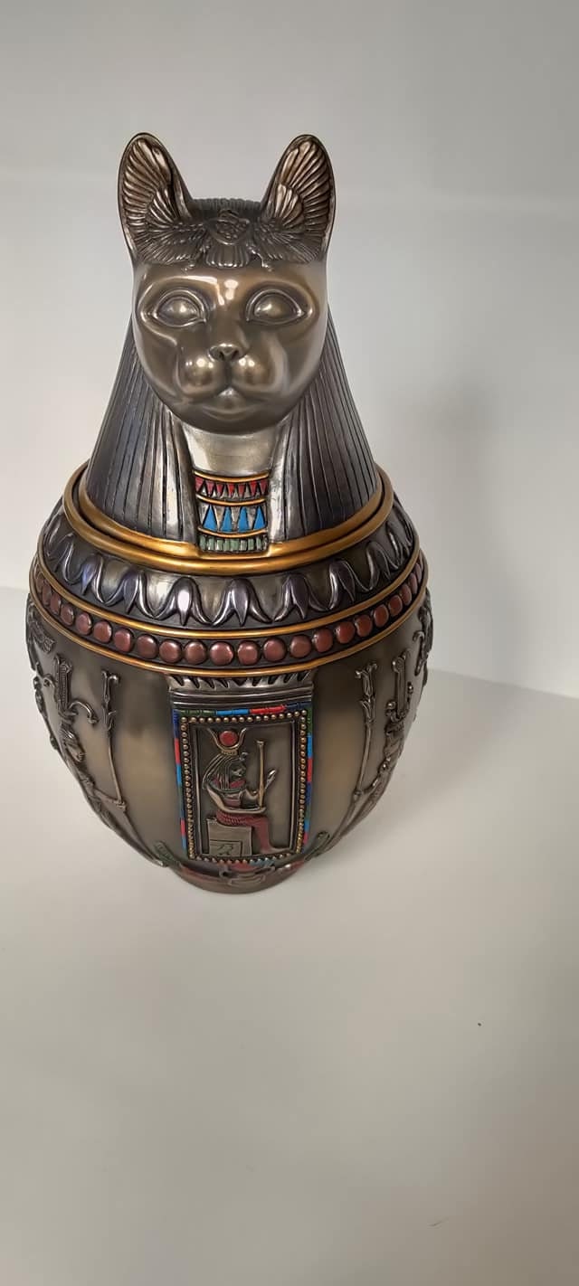 Unique Heavy Large Egyptian Cat goddess Bastet Canopic Jar Etsy Australia