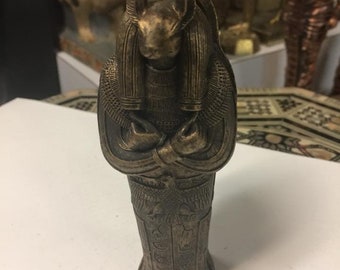 Amazing Unique Egyptian God Anubis Sarcophagus with Mummy