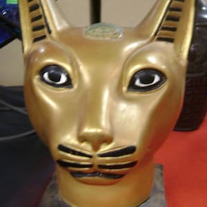 Large  Gold  Leafed  Goddess  Bast Statue Made In Egypt