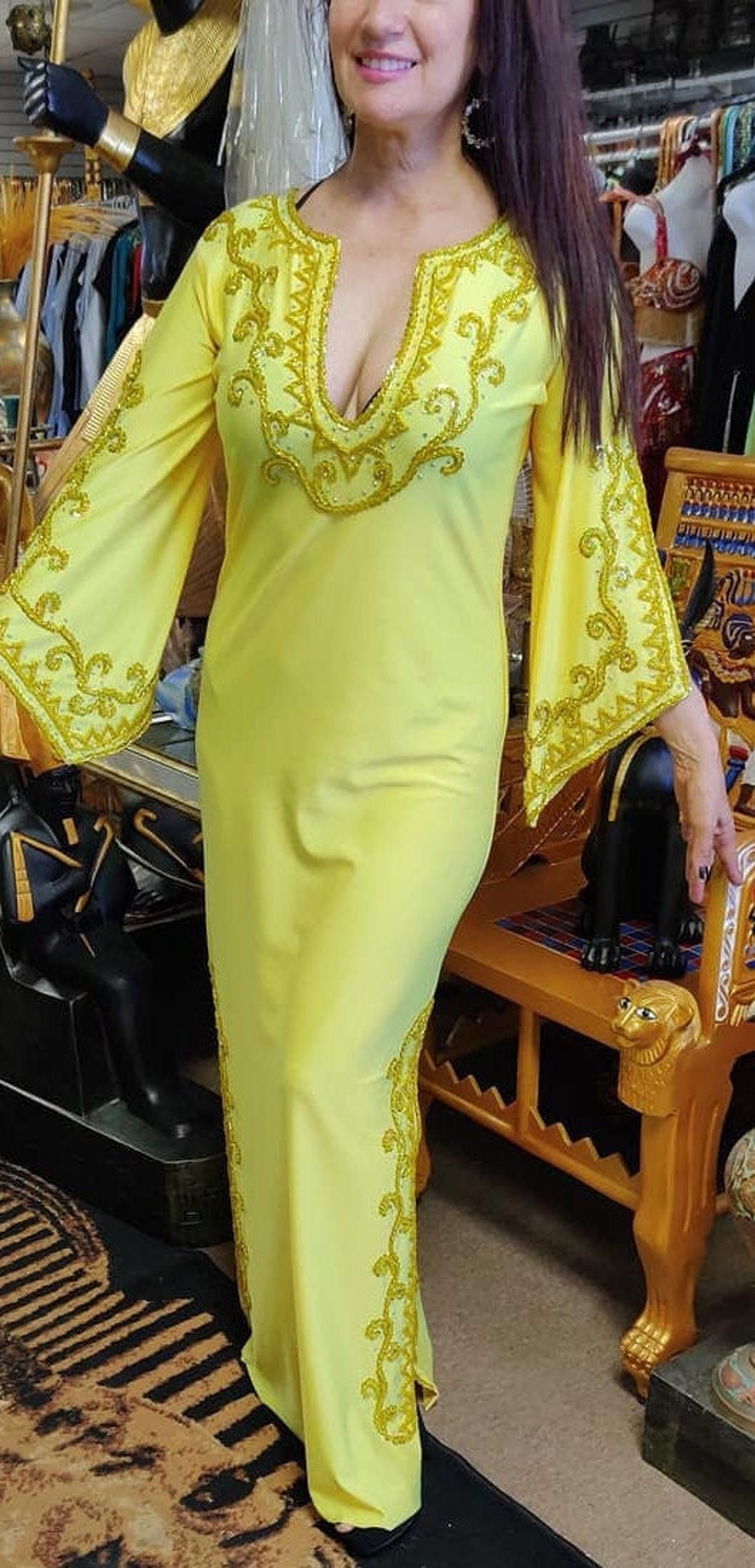 Egyptian Stretch Beledi Dress Saidi Galabeya Dress fits Small Medium