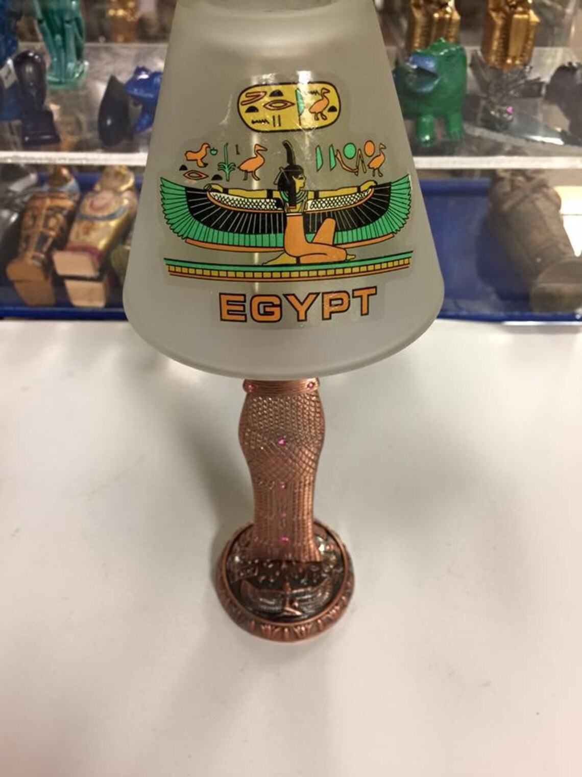 Unique Copper Wash Egyptian King Tut Tea Light Candle Holder Etsy