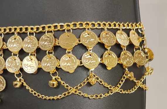 Vintage Unique Made Brass Egyptian Gold Coins Belt Made in 
