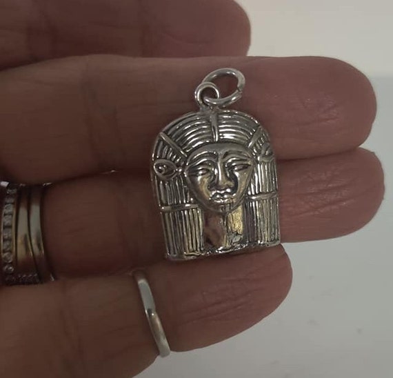 Unique Stirling Silver Heavy Egyptian Goddess Hat… - image 3