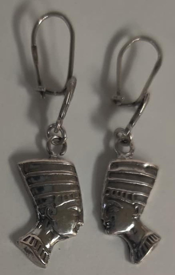 Unique Solid  Silver Egyptian Queen Nefertiti two… - image 2