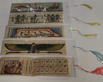 Unique 5 dieux égyptiens et déesse Signet Papyrus peint fou en Egypte Actif