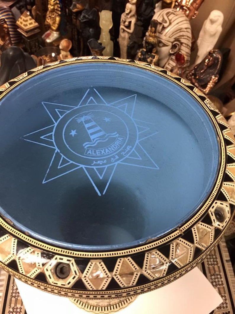 Large Egyptian Alexandria Tabla /drum Inlaid Mother of Pearl Etsy