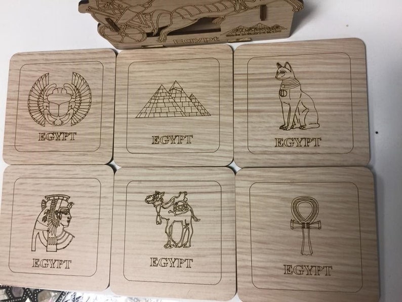 Unique Wood 6 Egyptian Coasters Made in Egypt Etsy
