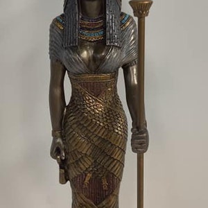 Unique Goddess Hathor Statue  Egyptian  9'' H