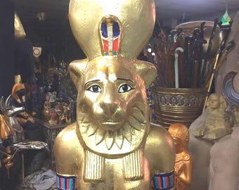 Large Egyptian Goddess Sekhmet Statue 40'' H Made In Egypt LAST ONE