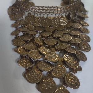 Egyptian Gold Plated Brass Coin Necklace Made in Egypt 16'' L Made in ...
