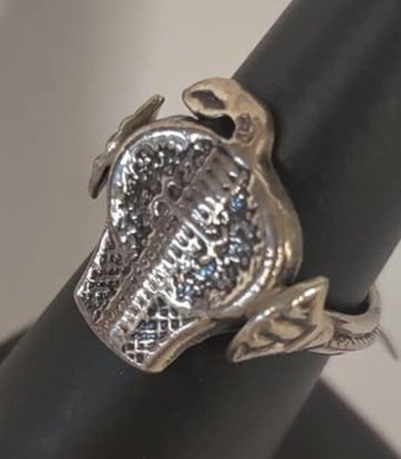 vintage Unique Egyptian Cobra  Ring  Size 5 1/2 S… - image 3