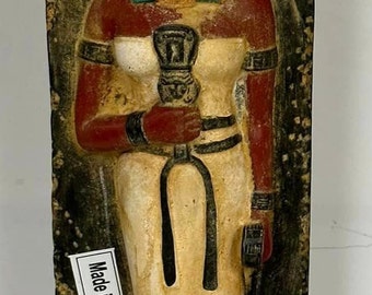 Museum Vintage Egyptian Goddess Hathore Handmade Painted  Statue Hand painte Made in Egypt