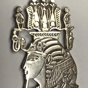 Unique Heavy Solid  Silver Egyptian God Osirs   2&#39;&#39; L X 1 &#39;&#39; W Pendant/Chain 20&#39;&#39; L  Stamped Made In Egypt