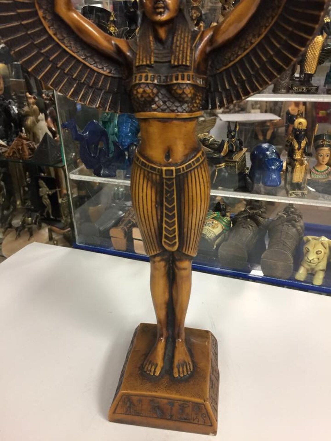 Unique Large Egyptian Goddess Isis Statue Hand Carved Made Etsy