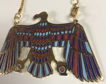 Egyptian Gold Plated Brass Phoenix Necklace Made in Egypt