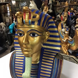 Egyptian Tutankhamen Golden Mask King Tut 12'' H - Etsy