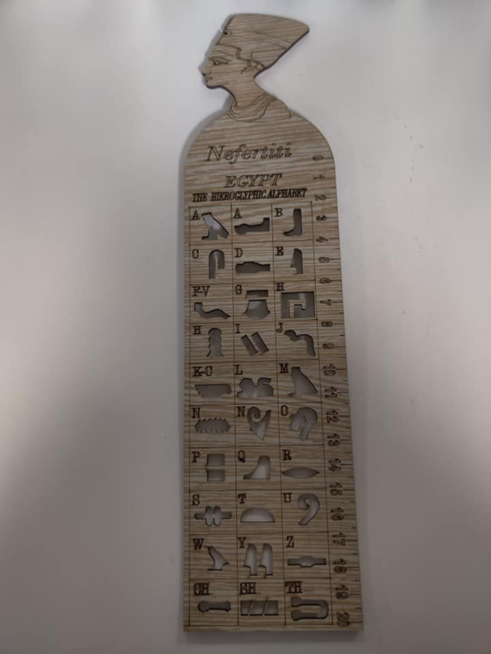 Unique Ancient Egypt Hieroglyphics Alphabet Wooden Ruler Etsy