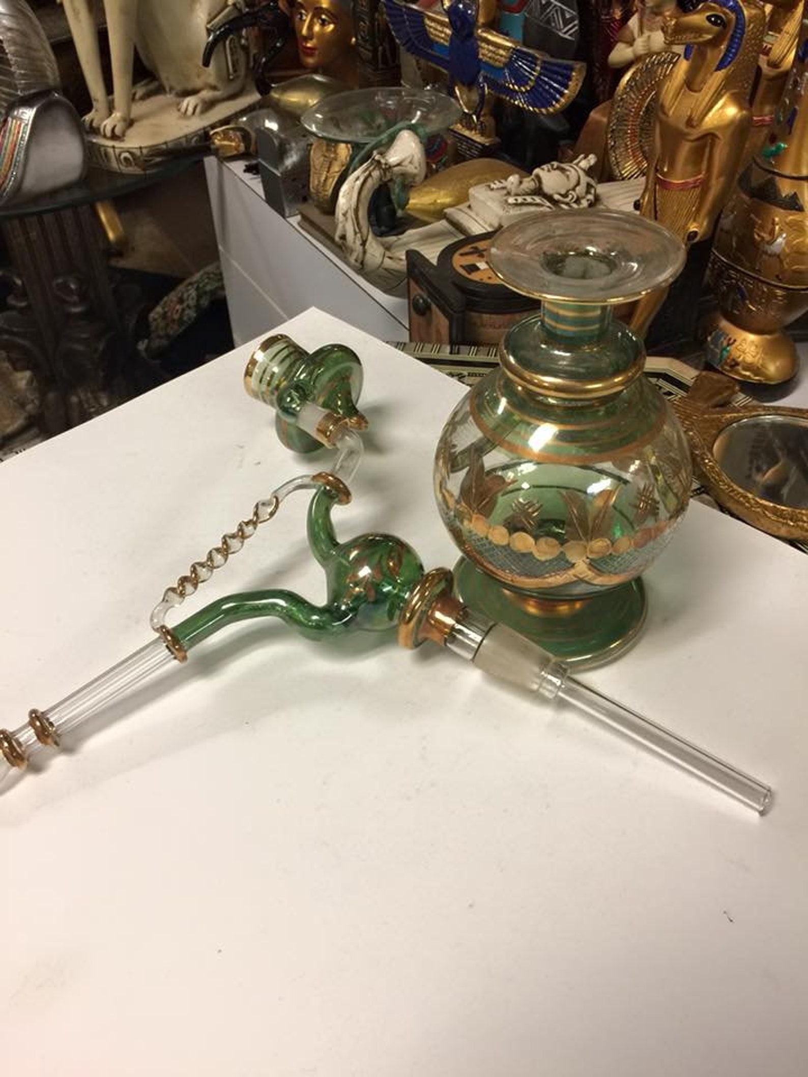 Vintage Unique Glass Egyptian Hookah Shisha Made In Egypt Etsy