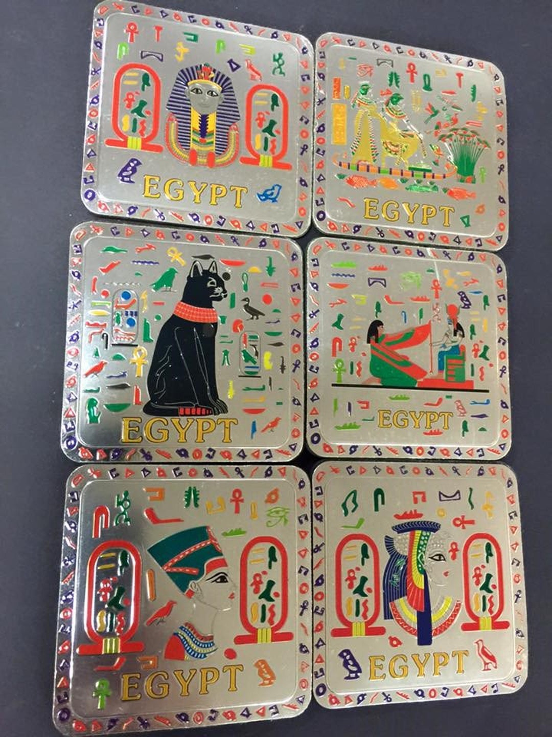 Unique 6 Egyptian Coasters Made in Egypt Etsy