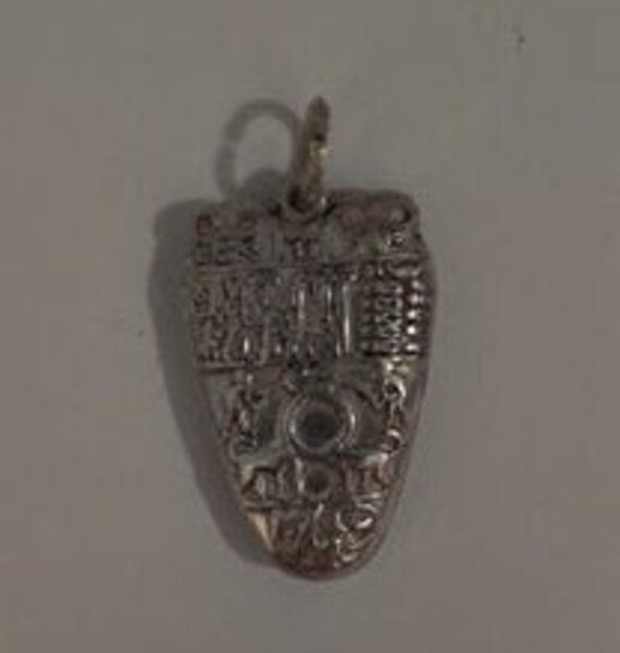 Unique Solid Silver Stamped  Egyptian  Pendant/Ch… - image 2