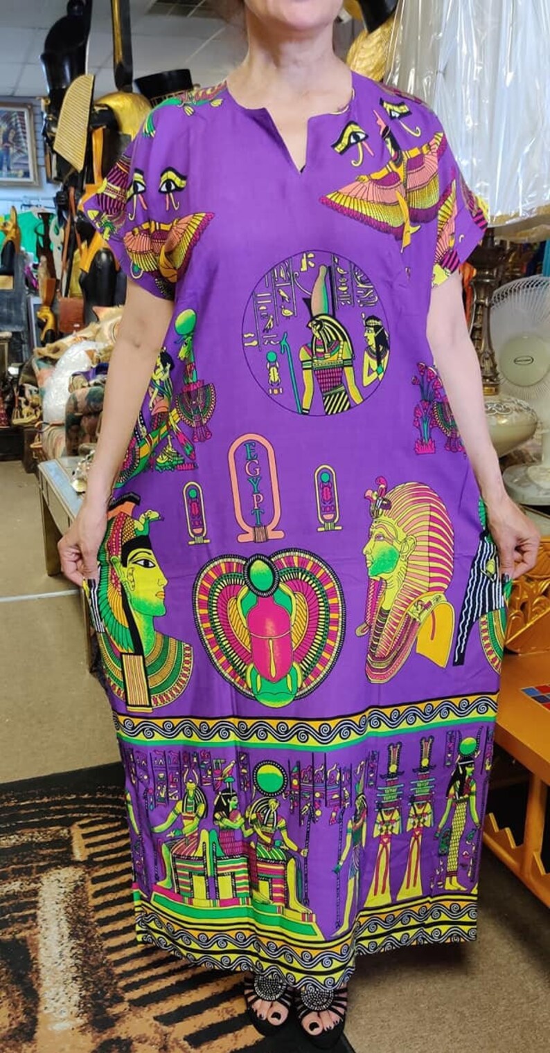 Unique Egyptian 100 Cotton Caftan galabeya XL Hand Made in Etsy