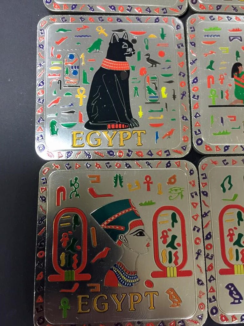 Unique 6 Egyptian Coasters Made in Egypt Etsy