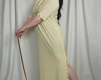 Egyptian Fifi Abdo's Famous Galabaya Short Sleeve Bright Yellow