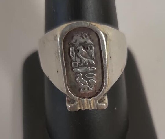 Unique  Egyptian Heavy chartouch  Ring Solid Silv… - image 6