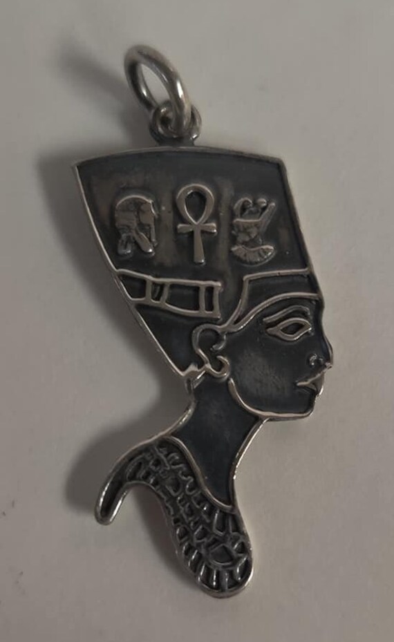 Unique Solid  Silver Egyptian Queen Nefertitie Pe… - image 4