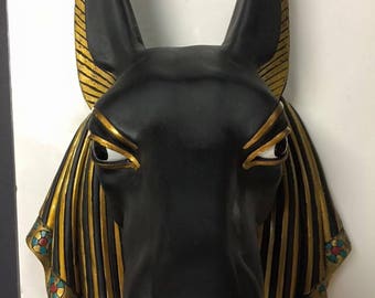 Large Unique Egyptian God Anubis Bust Wall Relief/Plaque