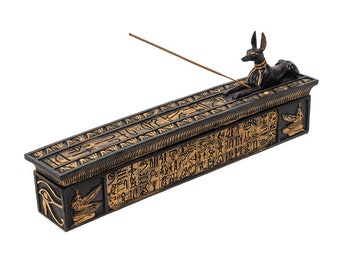 Unique Egyptian God Anubis Incense Burner Box Holder for Cones Made In Egypt