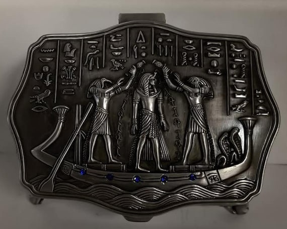 Unique  Egyptian God's   Pewter Jewelry Box  Mad … - image 1