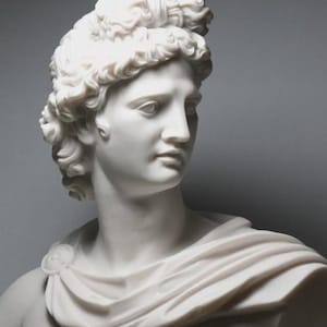 Unique Hand Made Cast Marble Statue Apollo Greek Roman God Bust Sculpture 13'