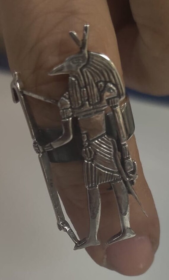 Unique Egyptian God Seth Ring Size  7''  Heavy St… - image 3