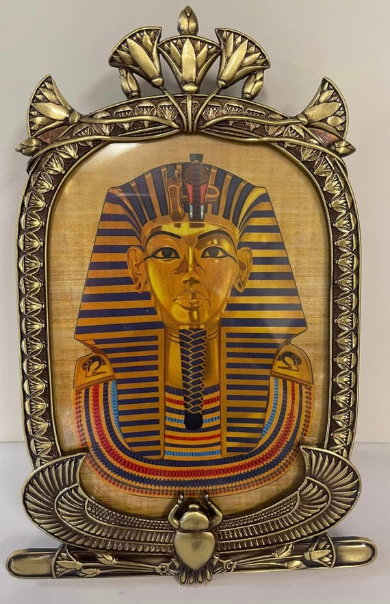 Unique Egyptian  Picture Frame Pewter with beautif